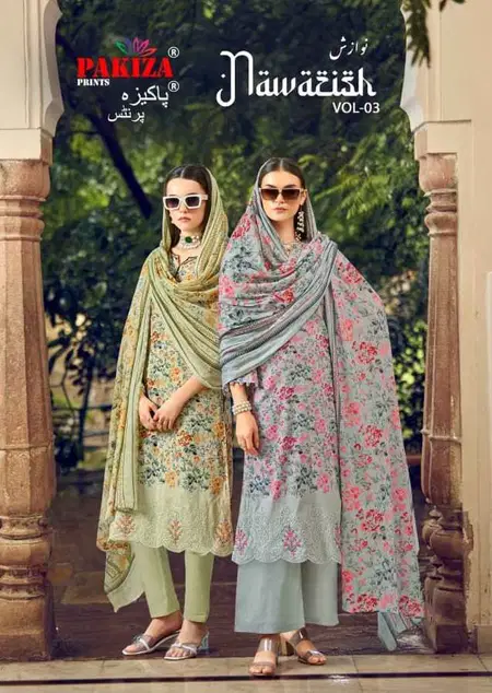 Nawazish Vol 3 By Pakiza Lawn Cotton Wholesale Pakistani Dress Material In India